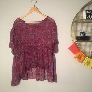 Free people sheer peplum tunic